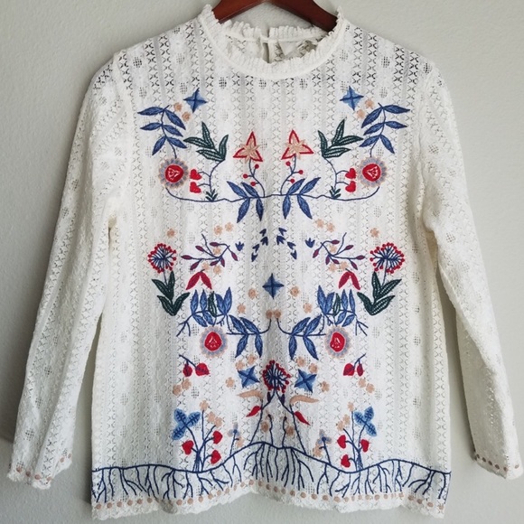 Sezane Tops - Sezane embroidered blouse